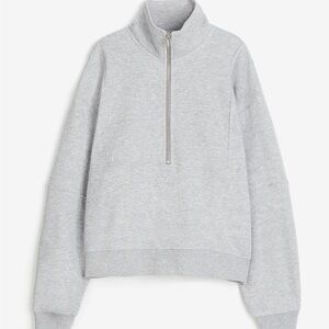 Heather light grey 1/4 zip sweatshirt